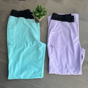 Nurse Mates Sara Scrub Bottoms Pants Blue and Purple